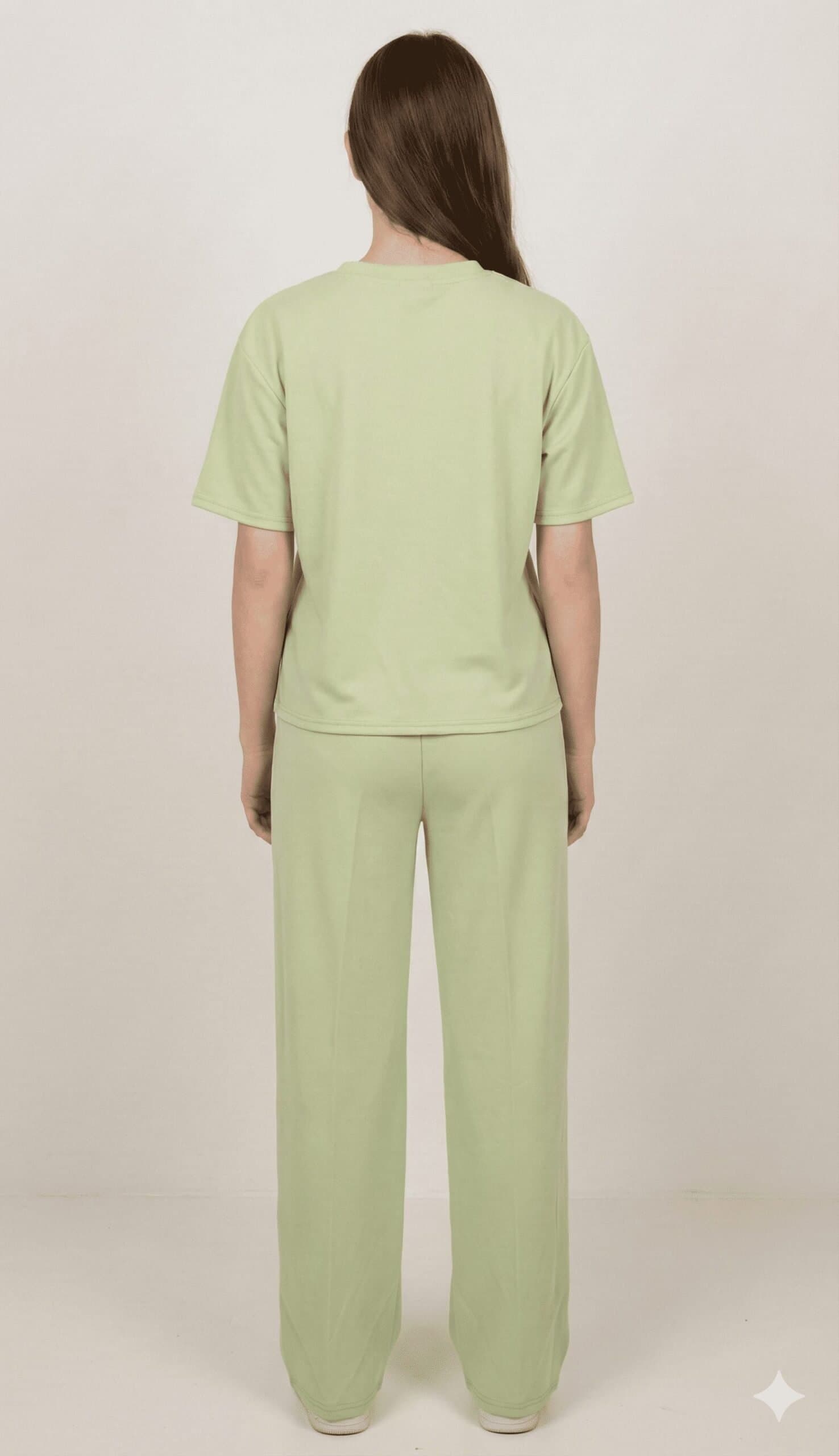 Women's Relaxed Fit "Daisy" Tee & Trouser Duo Green — image 2