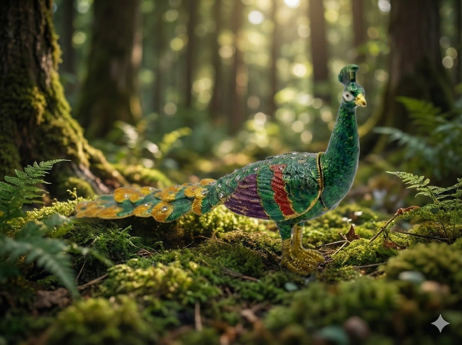 The Majestic Peacock: Jeweled Souvenir & Trinket Box — image 1