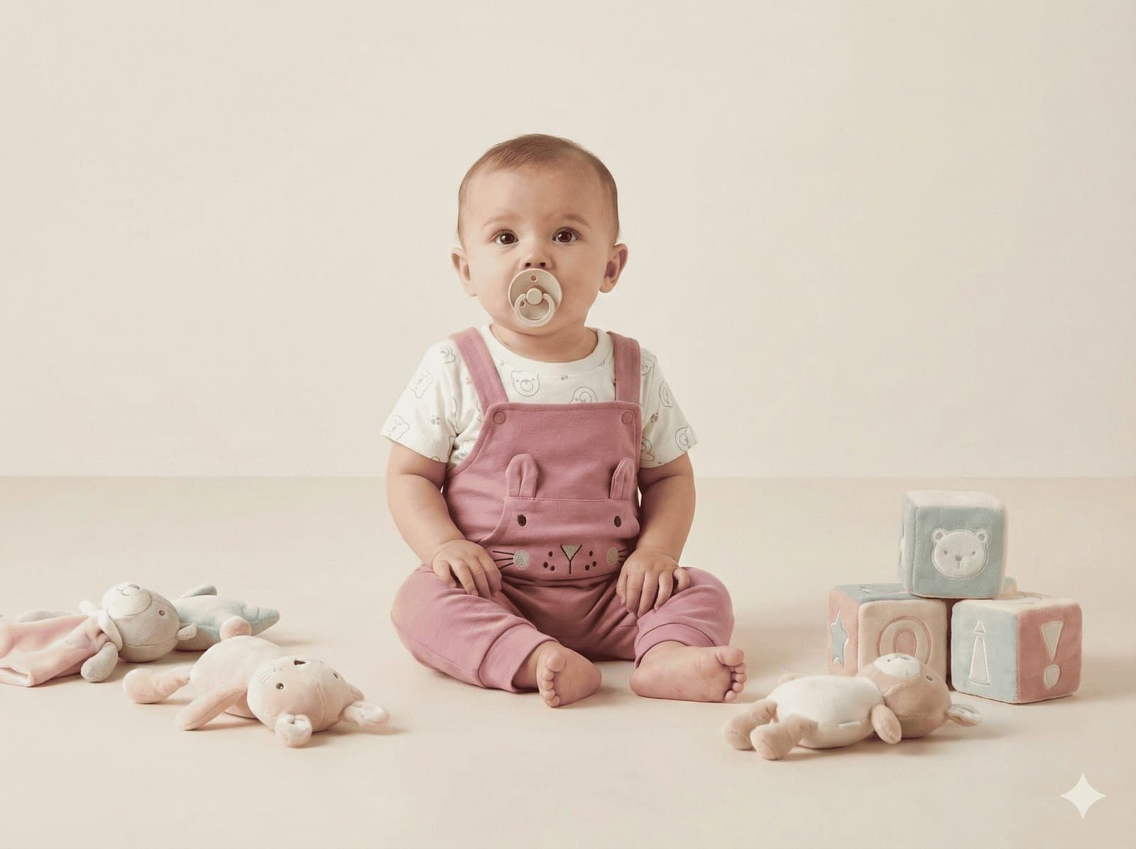 SPICE KIDS BABY Dusty Pink Bunny Dungaree Set — image 3