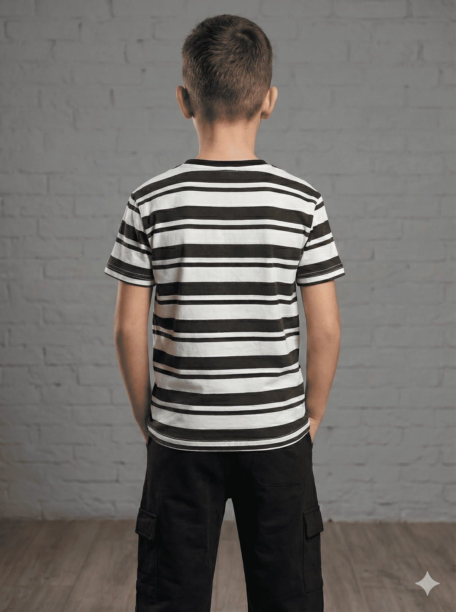 Urban Black & White Striped Tee & Cargo Pant Duo — image 9