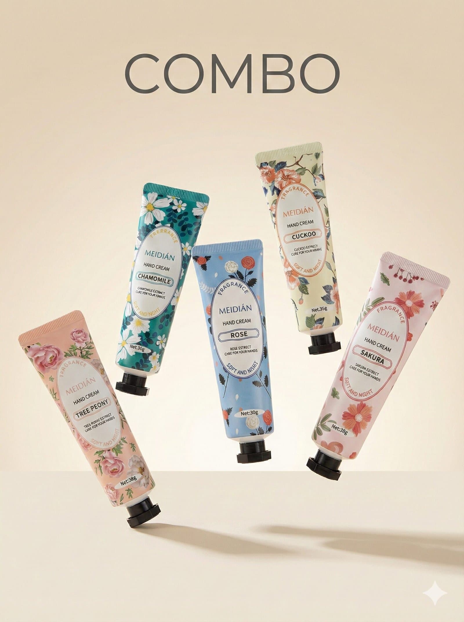 MEIDIÁN Flower Fragrance Hand Cream Combo Set Of (5) — image 1