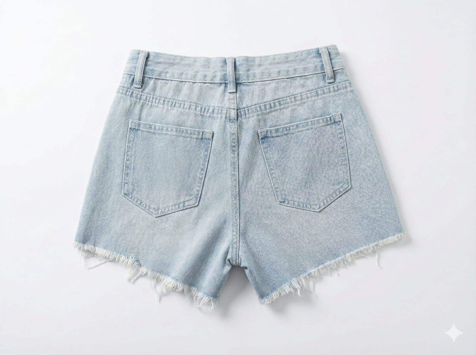 High-Rise Rhinestone Distressed Denim Sky Blue Shorts — image 2