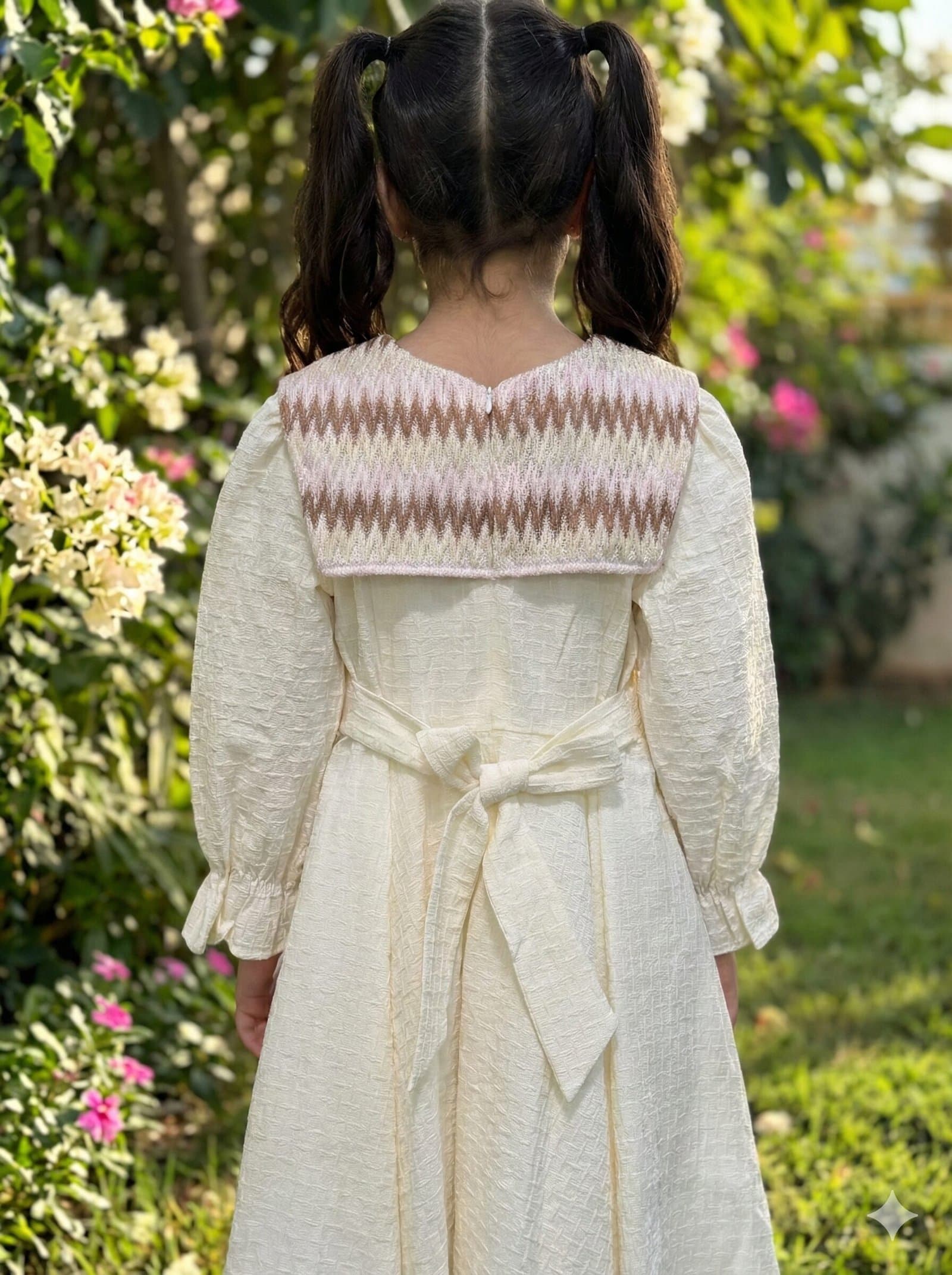 The Chevron Knit Sailor Dress – Ivory & Rose — image 2