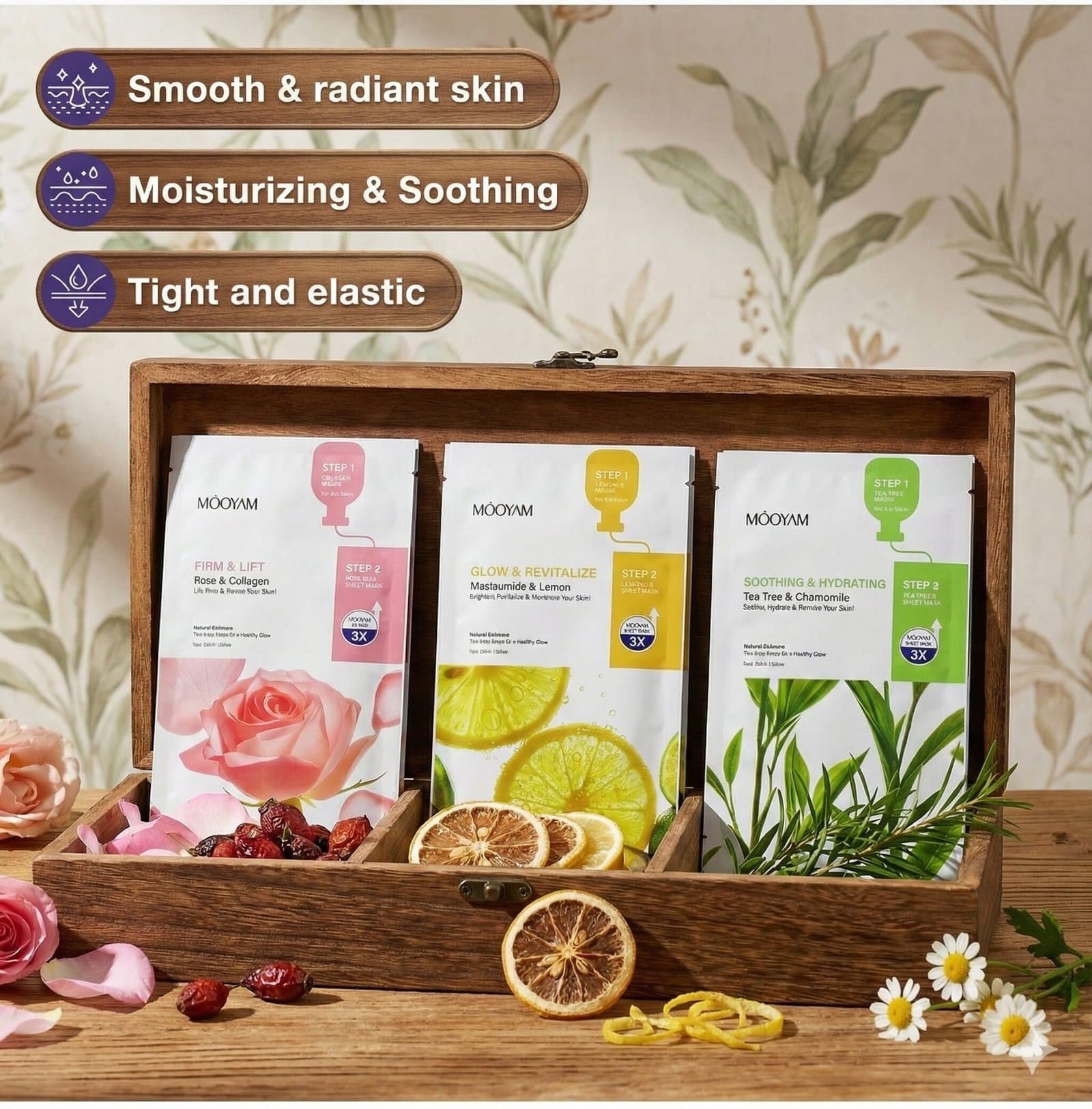 MOOYAM 2-Step Facial Treatment Sheet Mask Combo Set (6-Pack) — image 1