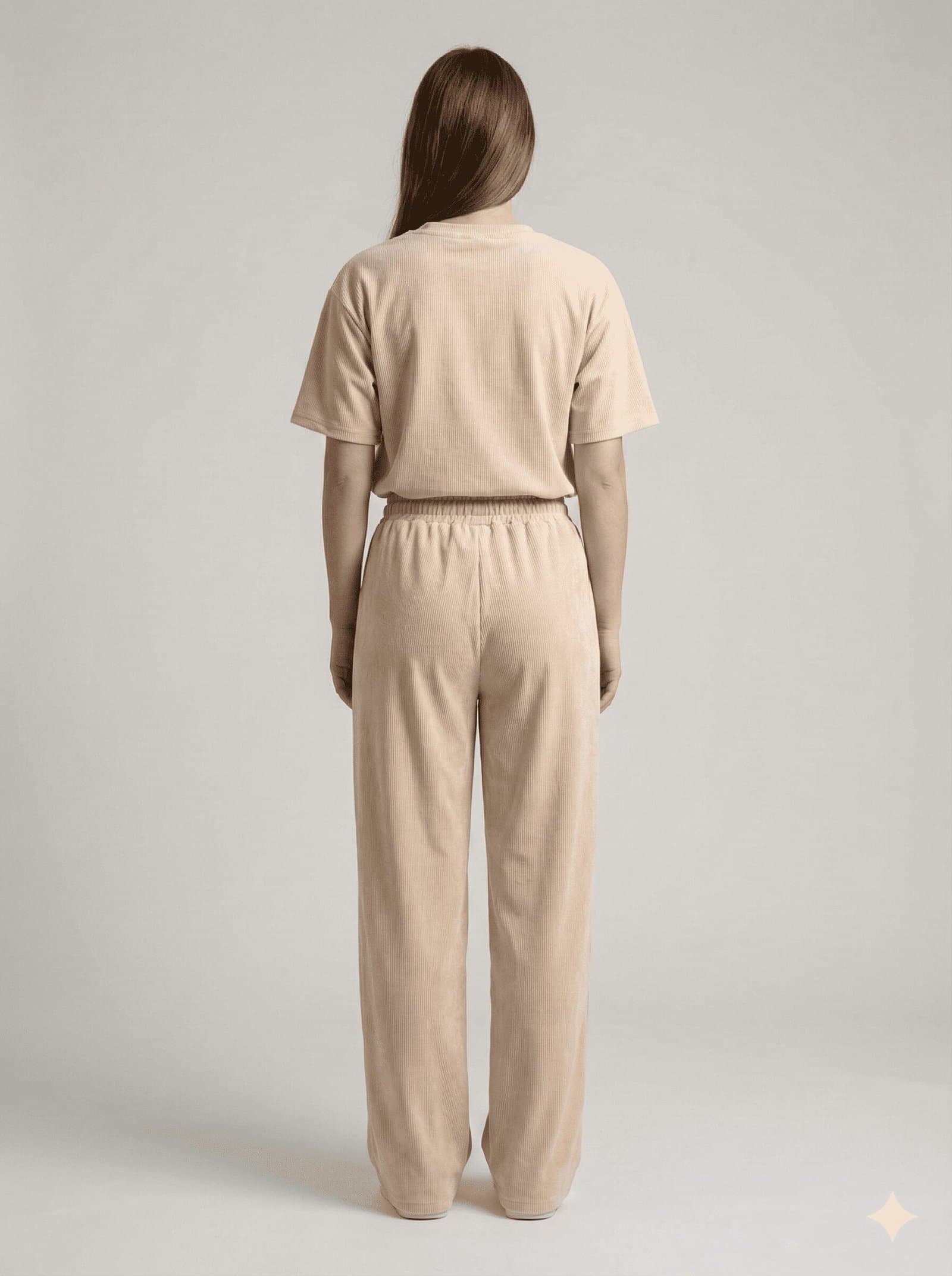 Women's Relaxed Fit "Daisy" Tee & Trouser Duo Biscuit Color — image 4