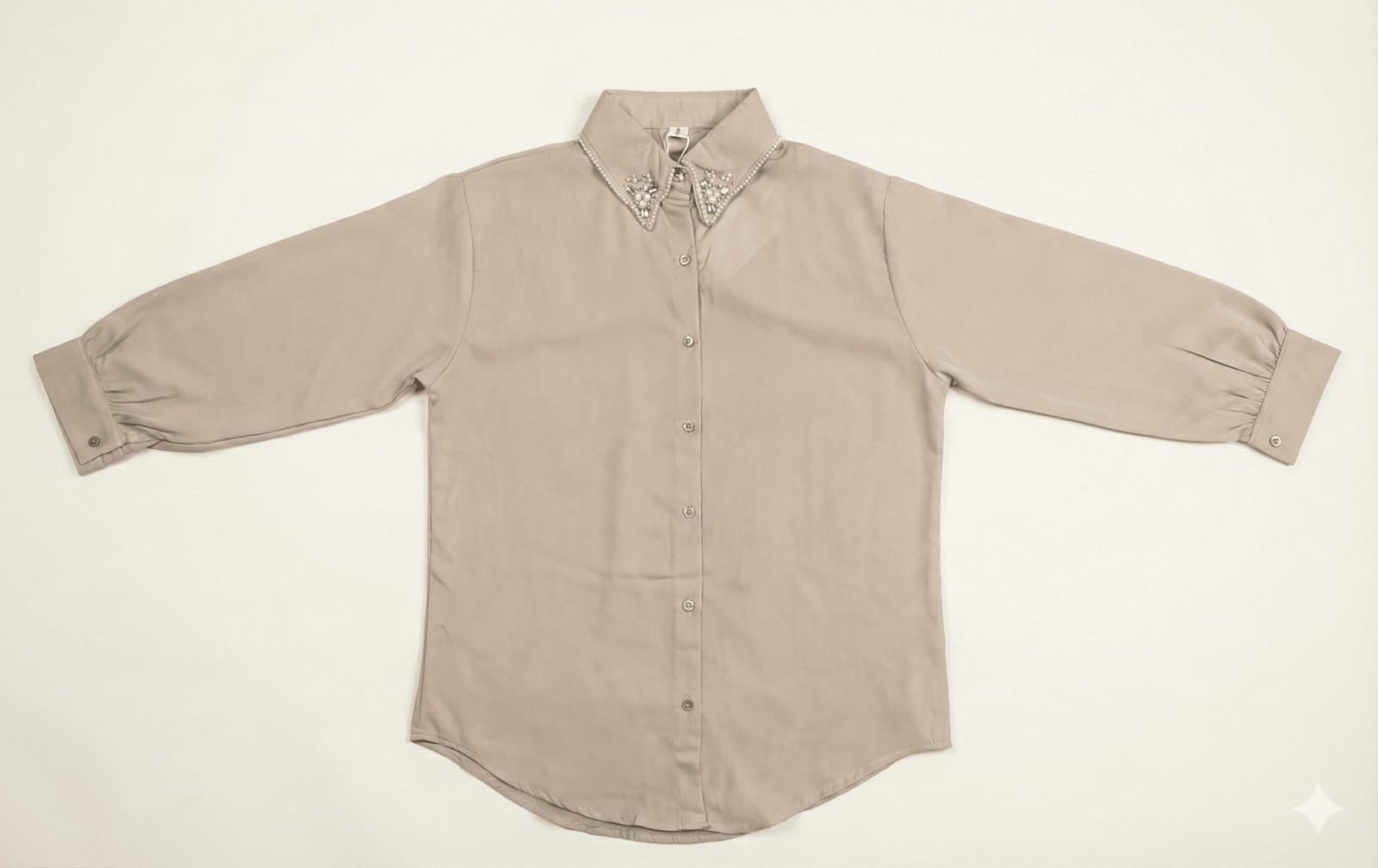 The Embellished Crystal Collar Shirt — image 3