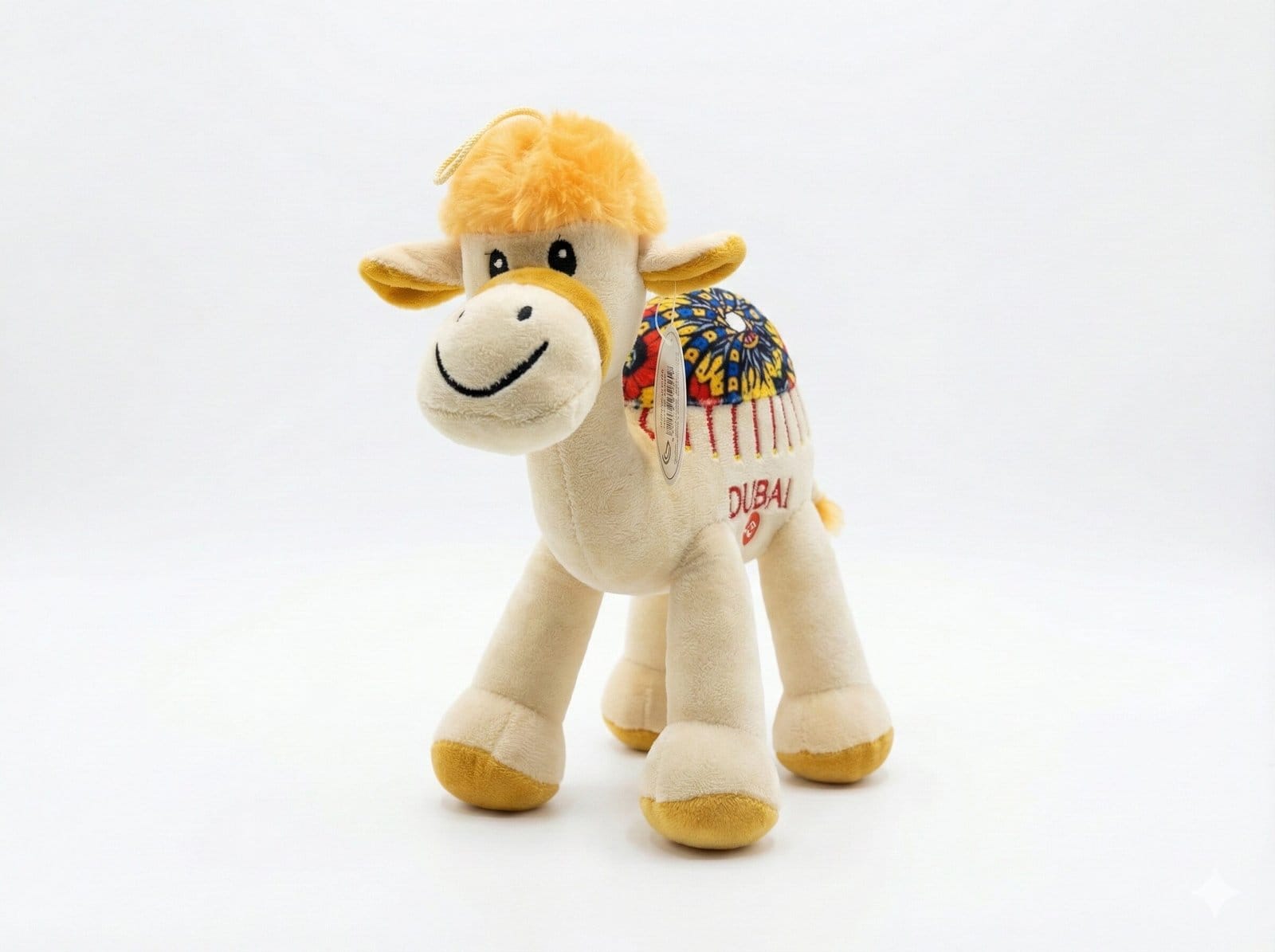"Sunny" Dubai Edition – Orange & Mosaic Plush Camel Souvenir