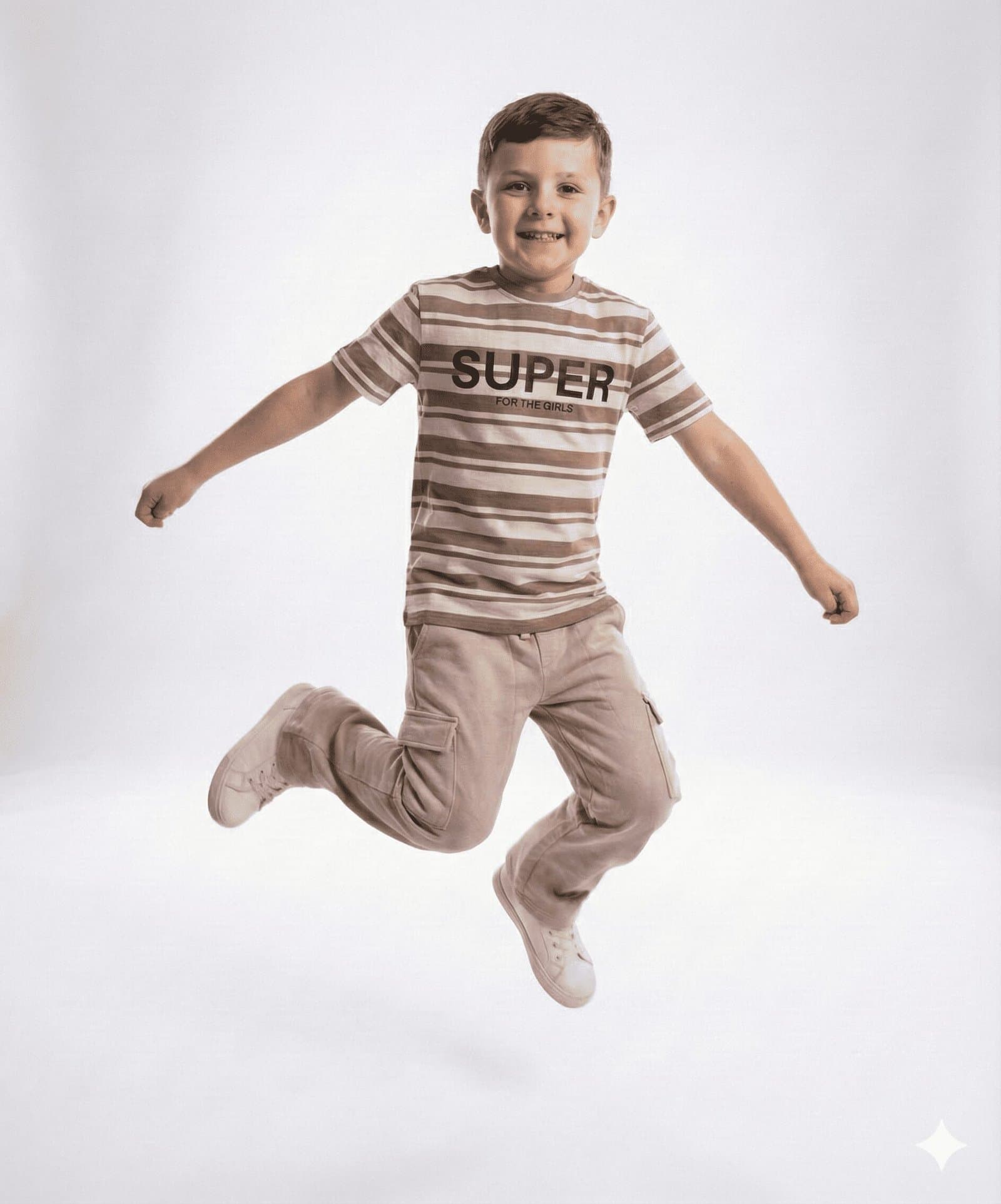 The "Super" Stripe & Cargo Explorer Set DUSTY ROSE AND WHITE — image 2