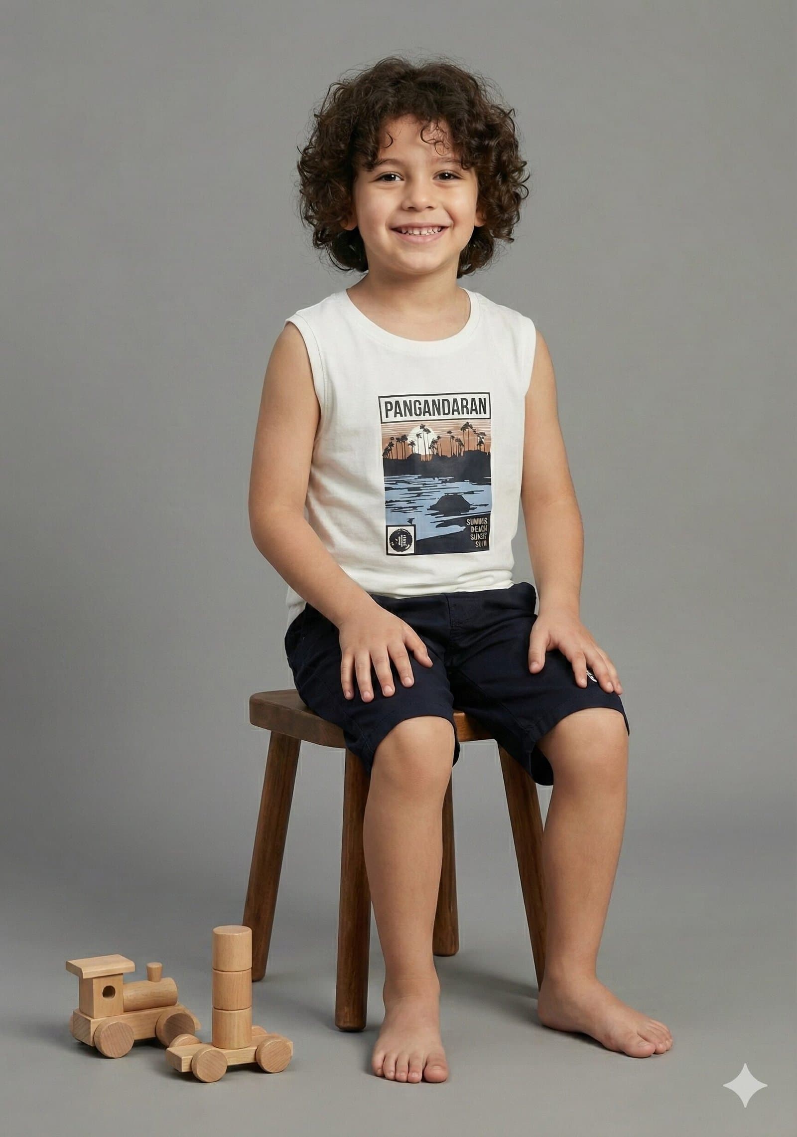 The 'Summer Explorer' Graphic 3-Piece Set Tan & Navy — image 2