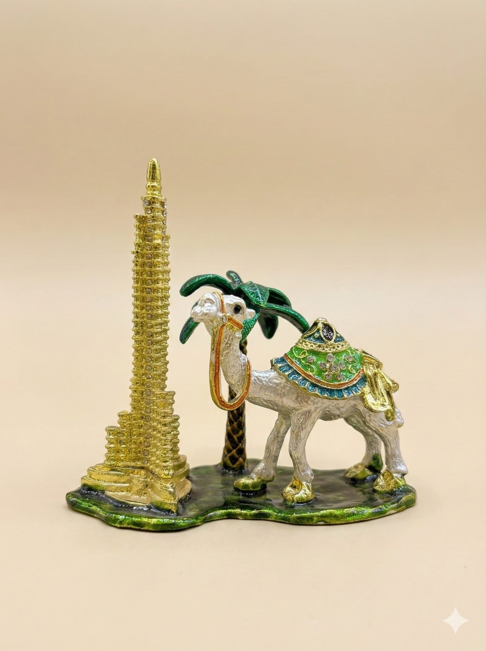 Dubai Icons Jeweled Souvenir – Burj Khalifa, Camel & Palm Trio — image 2