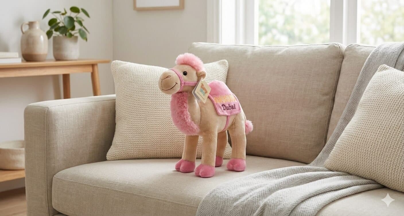 "Tony Camel" Dubai Edition – Premium Pink & Beige Plush Souvenir Toy — image 3