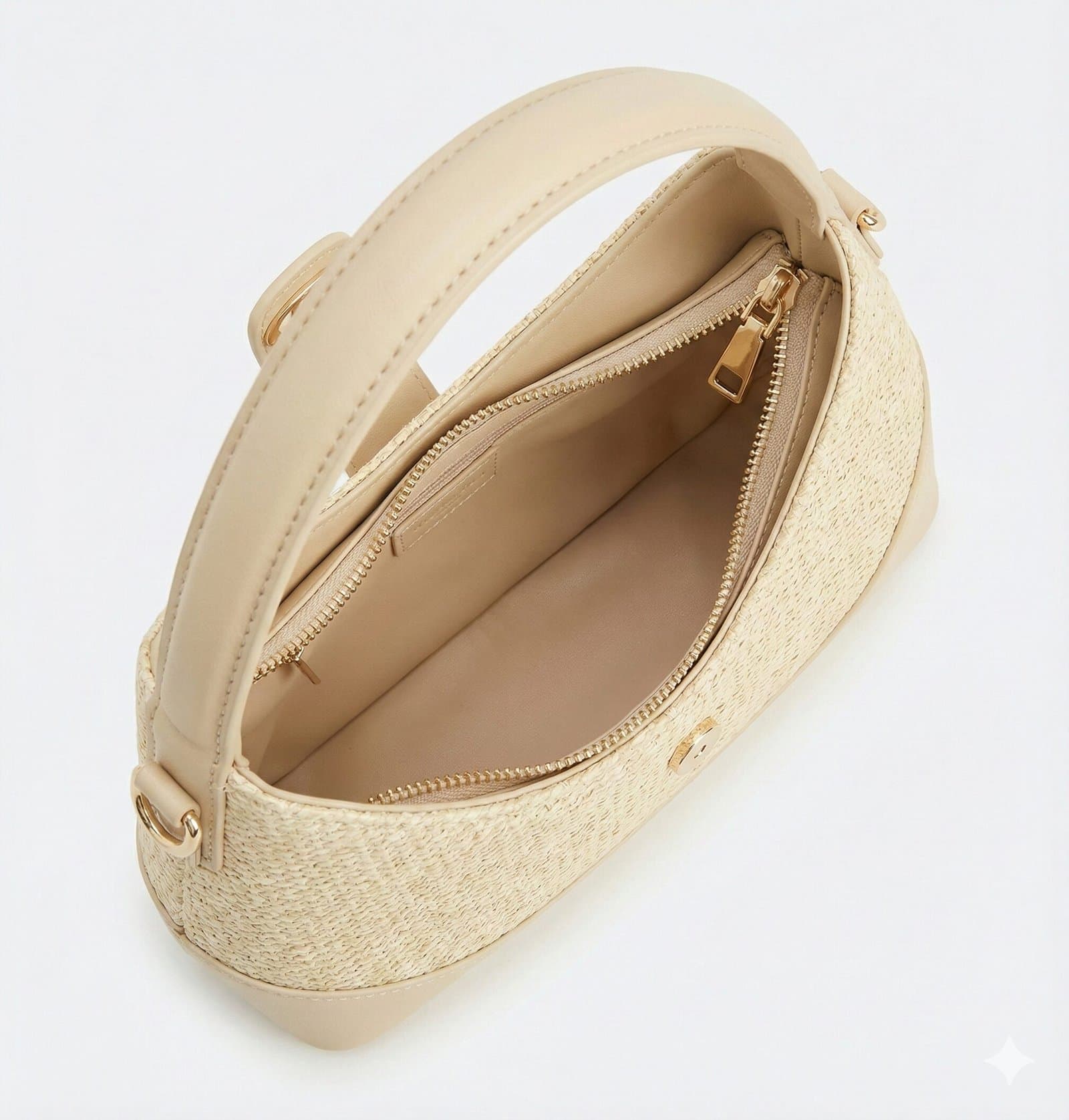 The Scarf-Accented Textured Hobo – Cream & Light Beige — image 3