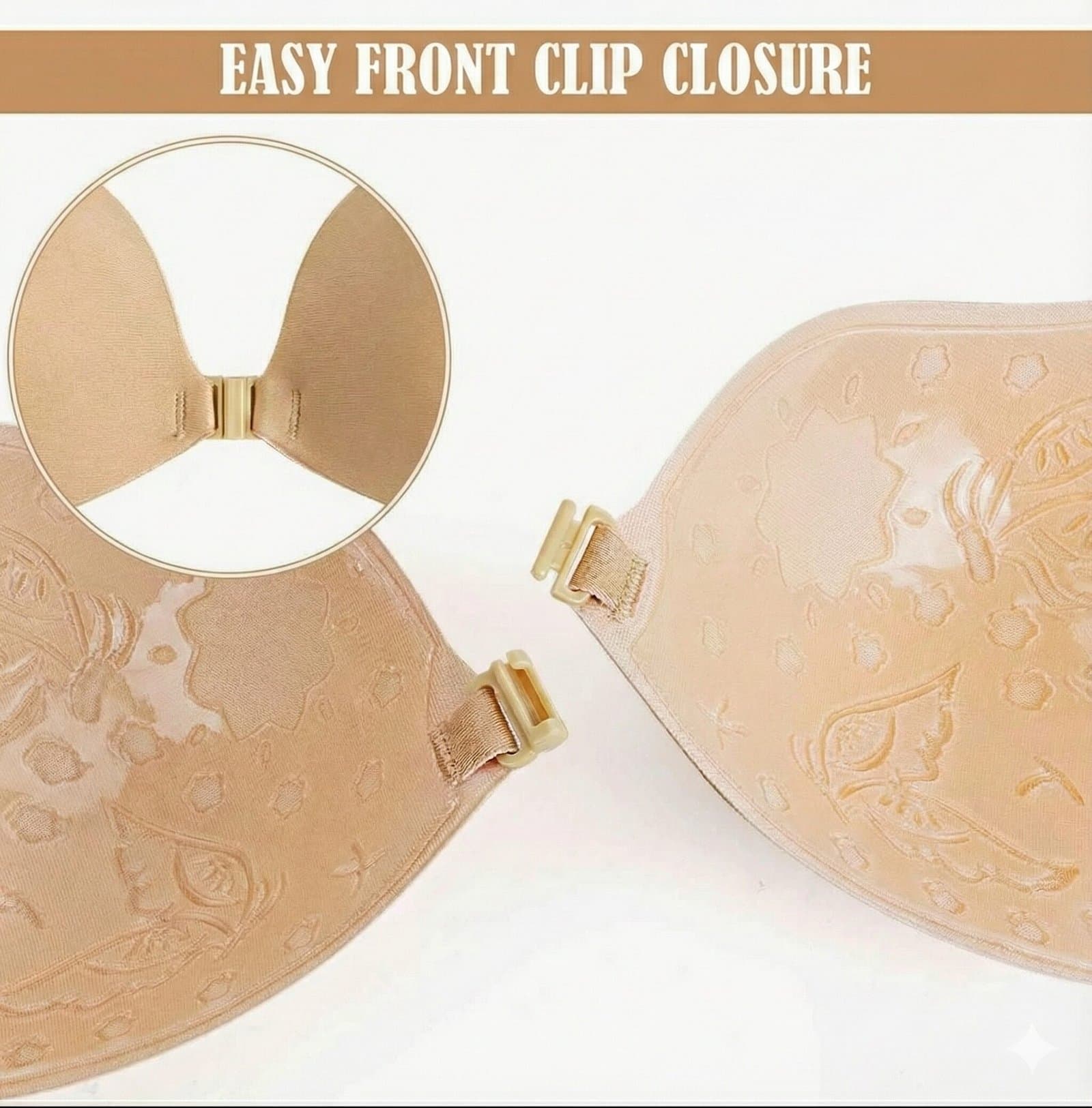 Invisible Wing-Shaped Strapless Adhesive Push-Up Bra – Nude — image 4