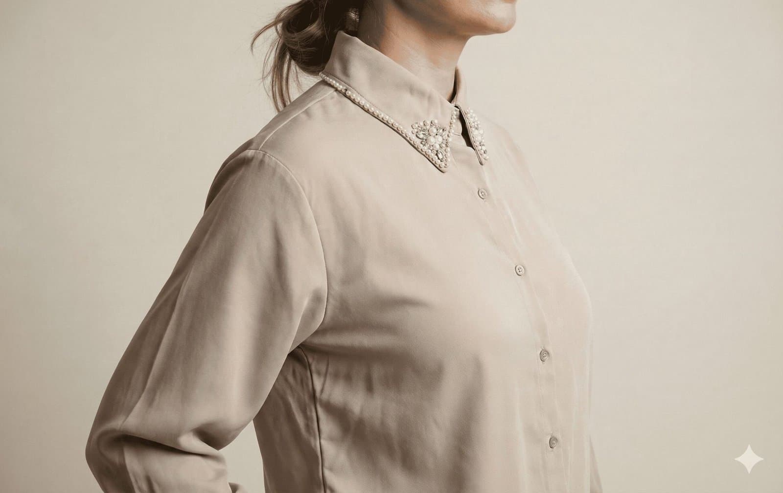 The Embellished Pearl Collar Shirt — image 1