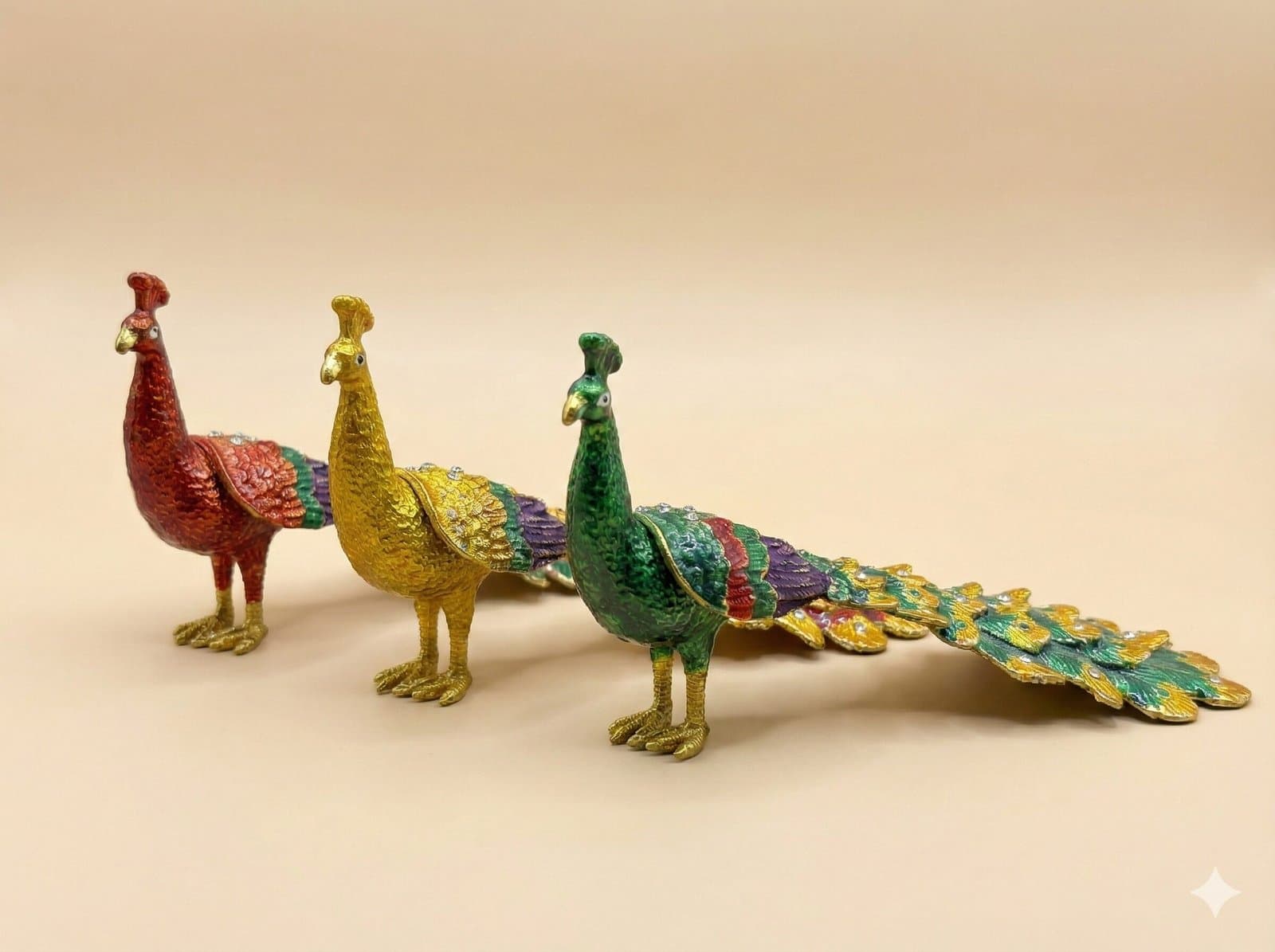 Majestic Jeweled Peacock Enamel Trinket Box (Collection) — image 2