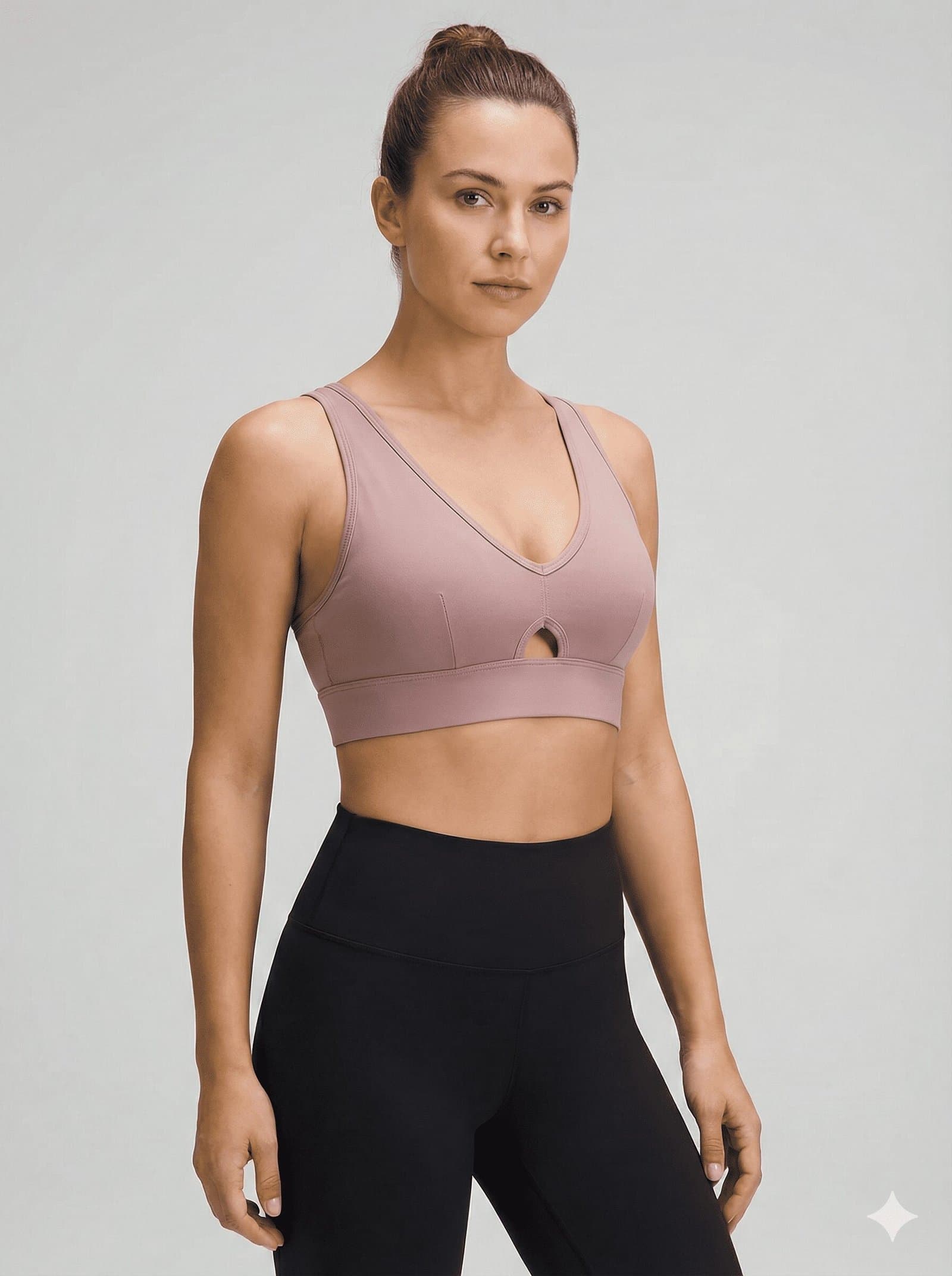 Dusty Pink Keyhole Adjustable Sports Bra