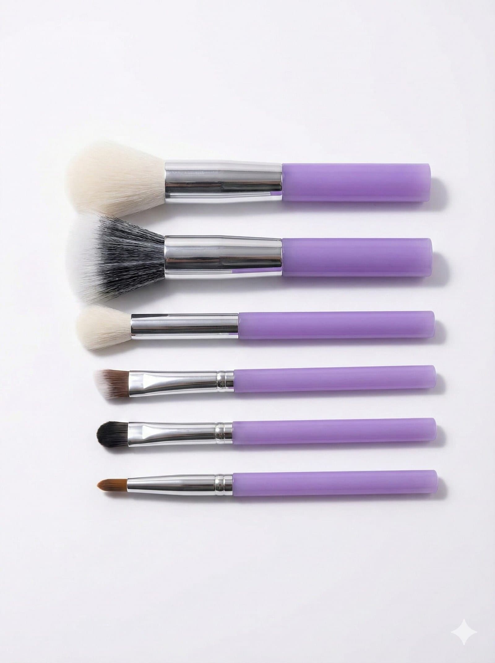 The "Lavender Luxe" 6-Piece Travel Makeup Brush Set with Convertible Standing Case