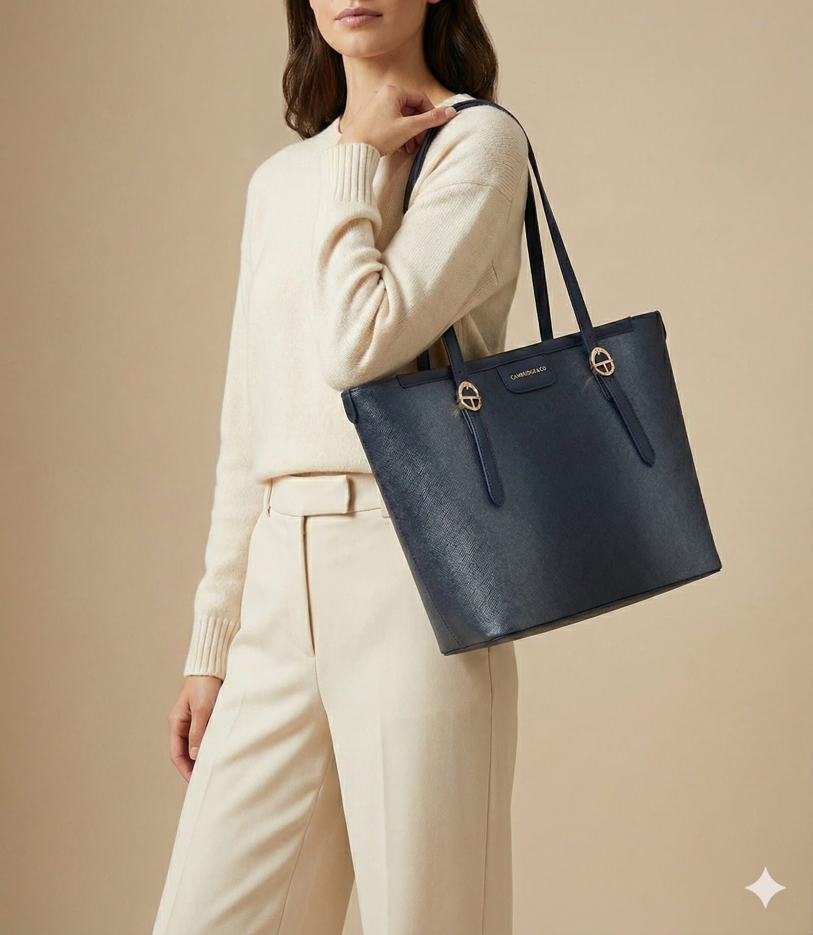 The Metallic Gradient Tote – Navy Blue — image 3