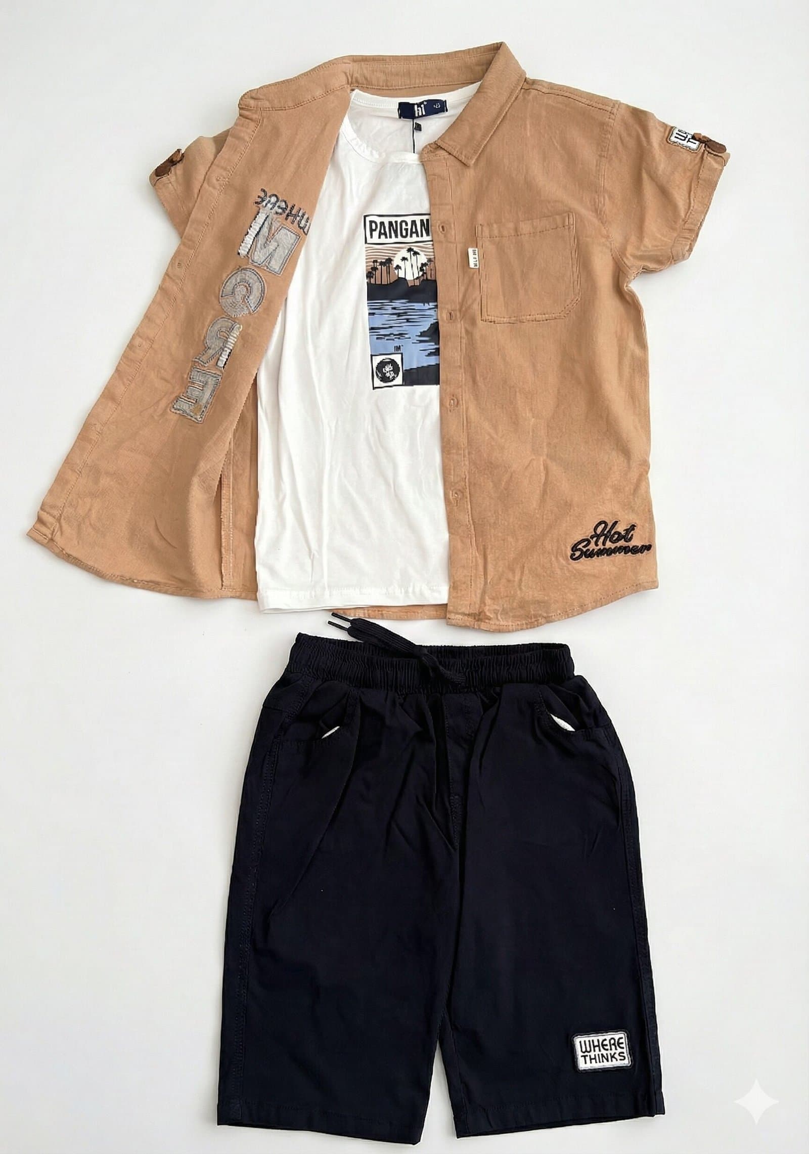 The 'Summer Explorer' Graphic 3-Piece Set Tan & Navy — image 4