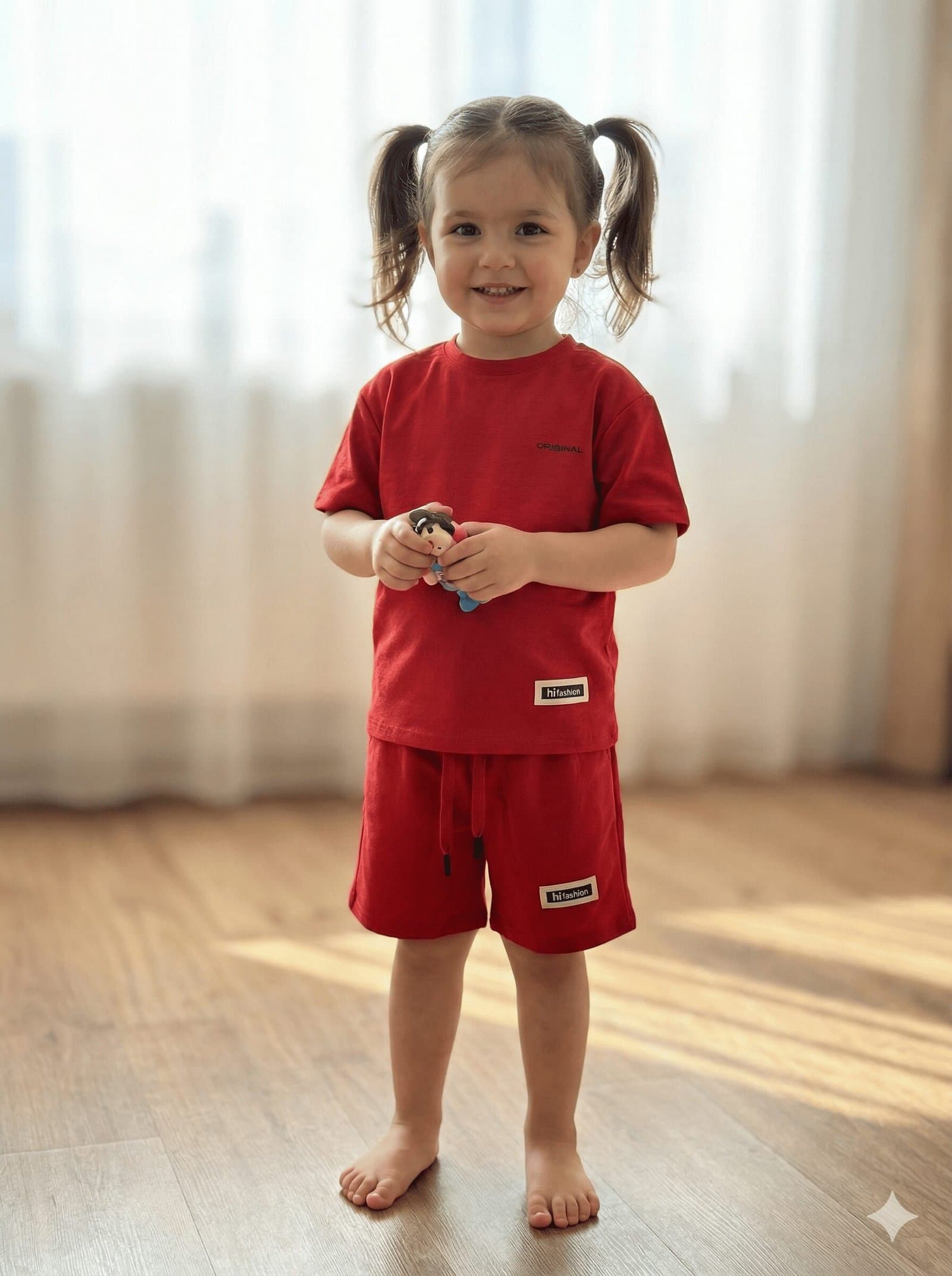 "Hi Fashion" Bold Red Streetwear Duo — image 5