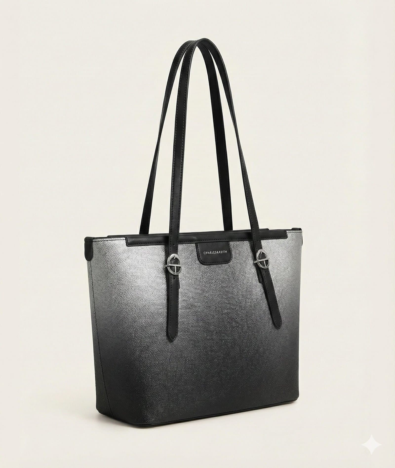 The Metallic Gradient Tote – Silver & Black — image 3