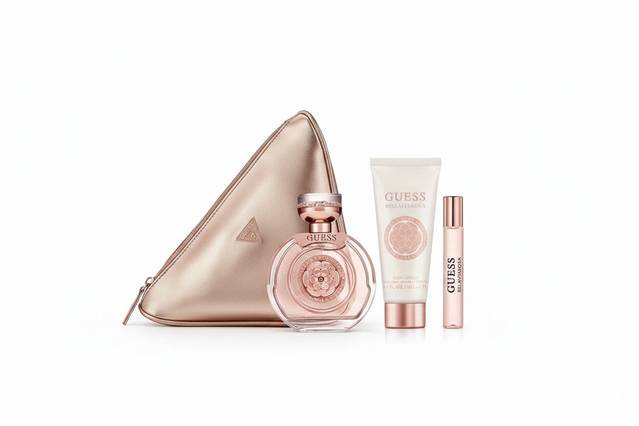 GUESS Bella Vita Rosa Fragrance Gift Set for Women with Rose Gold Travel Pouch