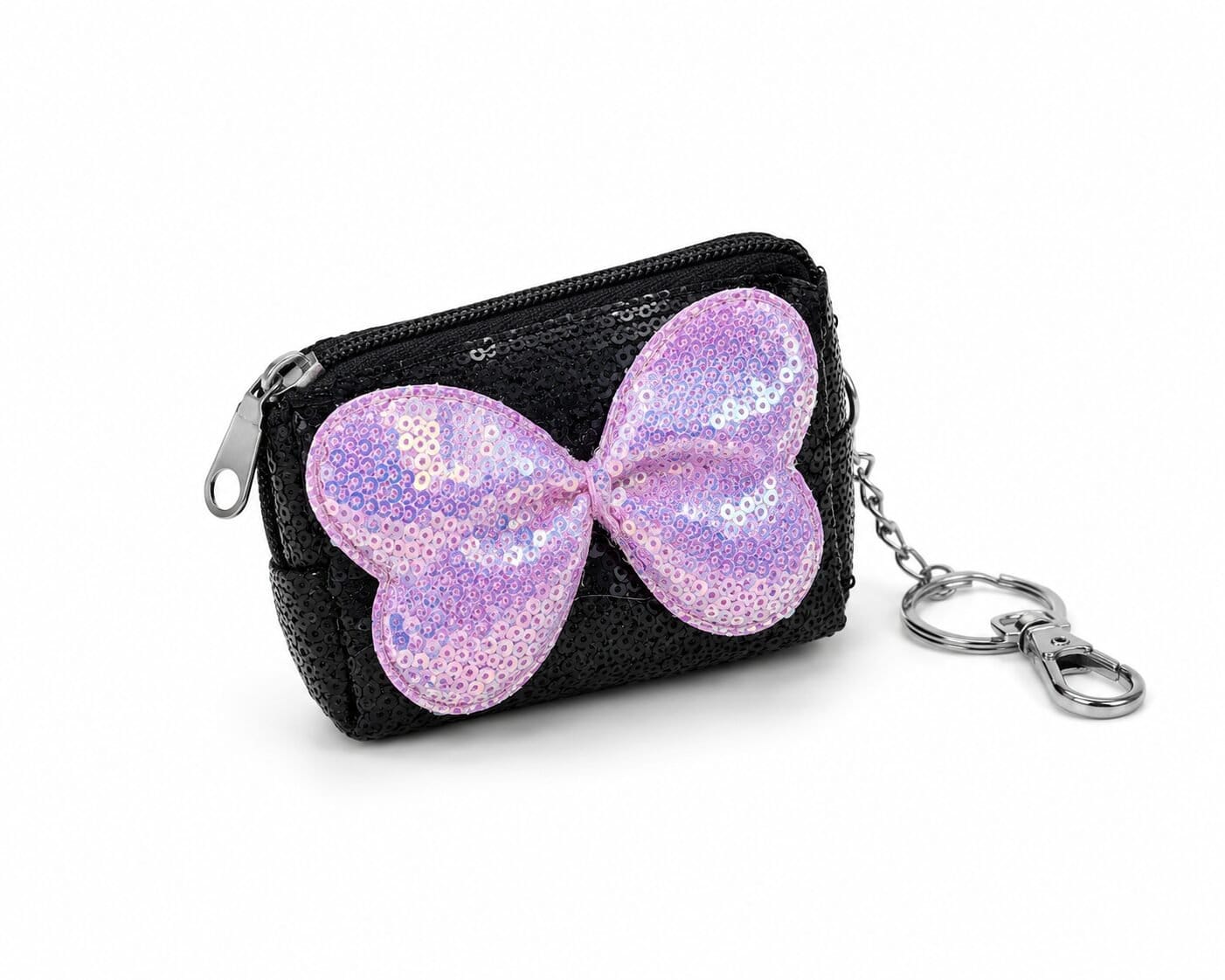Sparkle Bow Mini Coin Pouch Keychain