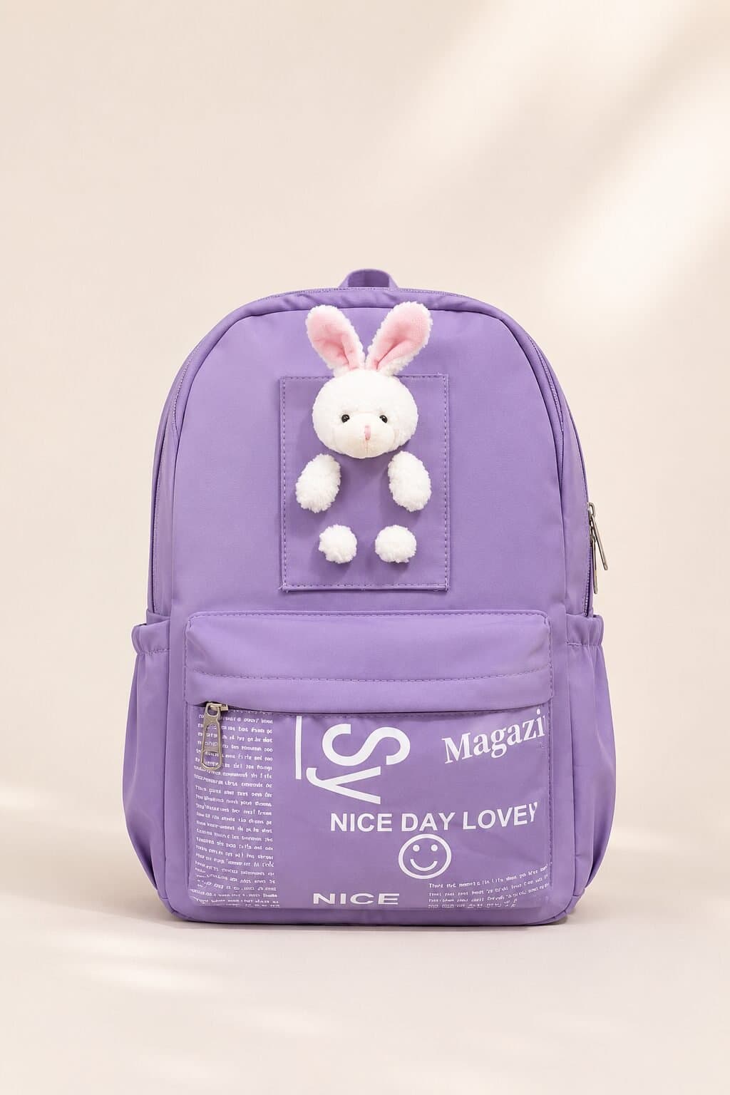 Cute Bunny Lavender School Backpack