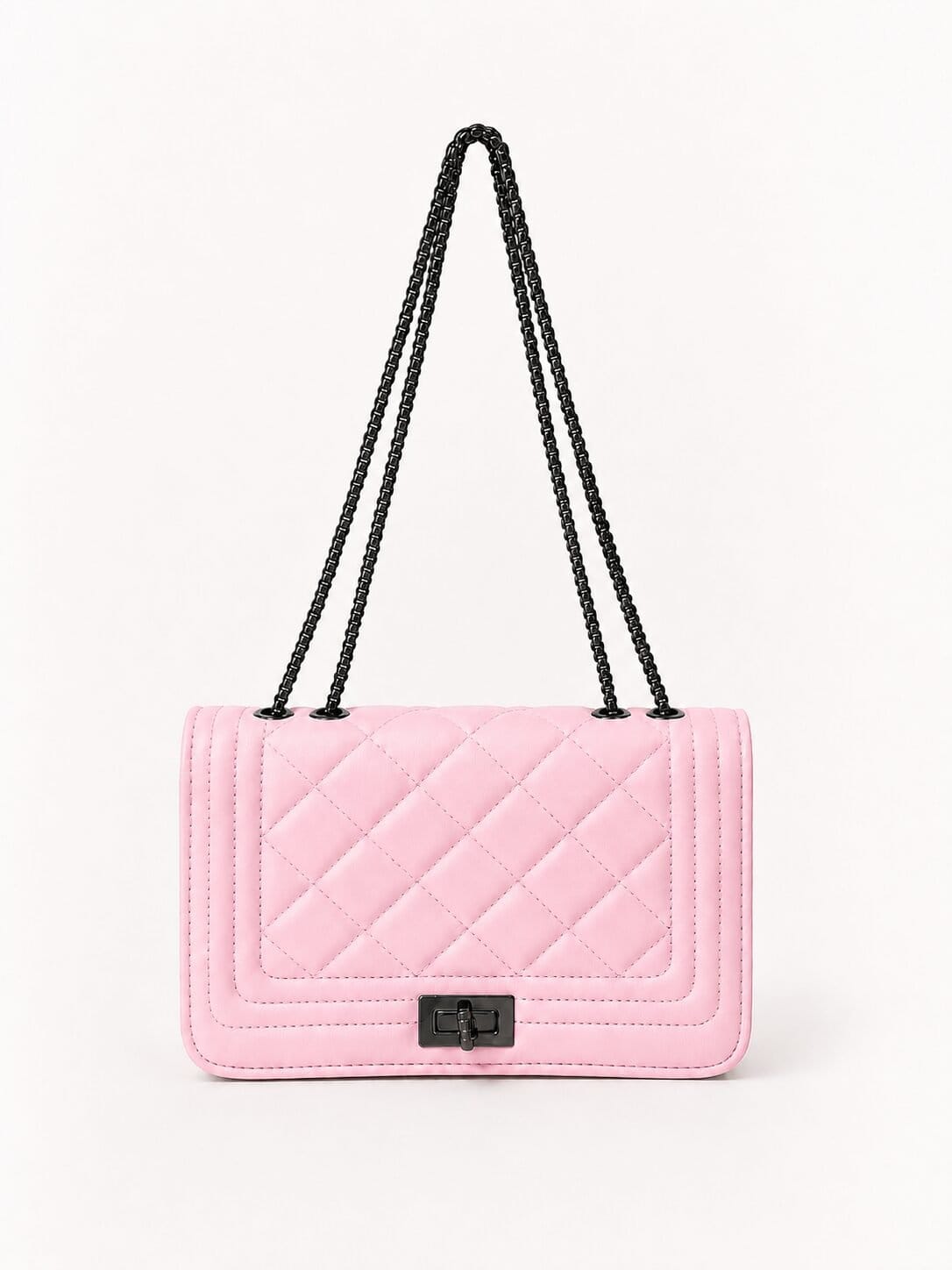 Blush Luxe Quilted Chain Shoulder Bag