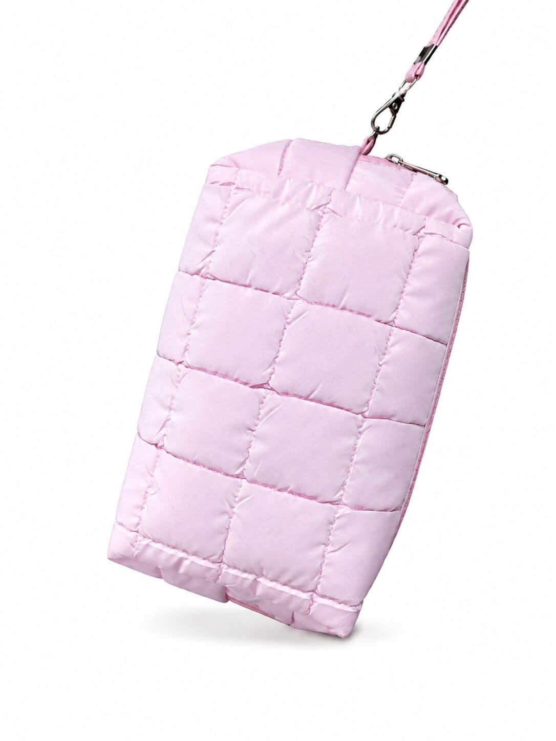 Blush Puffy Quilted Crossbody Pouch