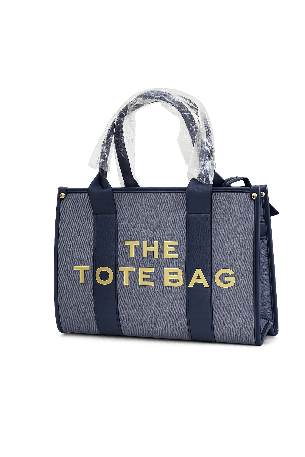 Classic Denim Statement Tote with Crossbody Strap