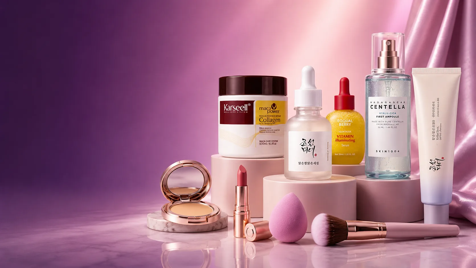 Skincare and makeup beauty products