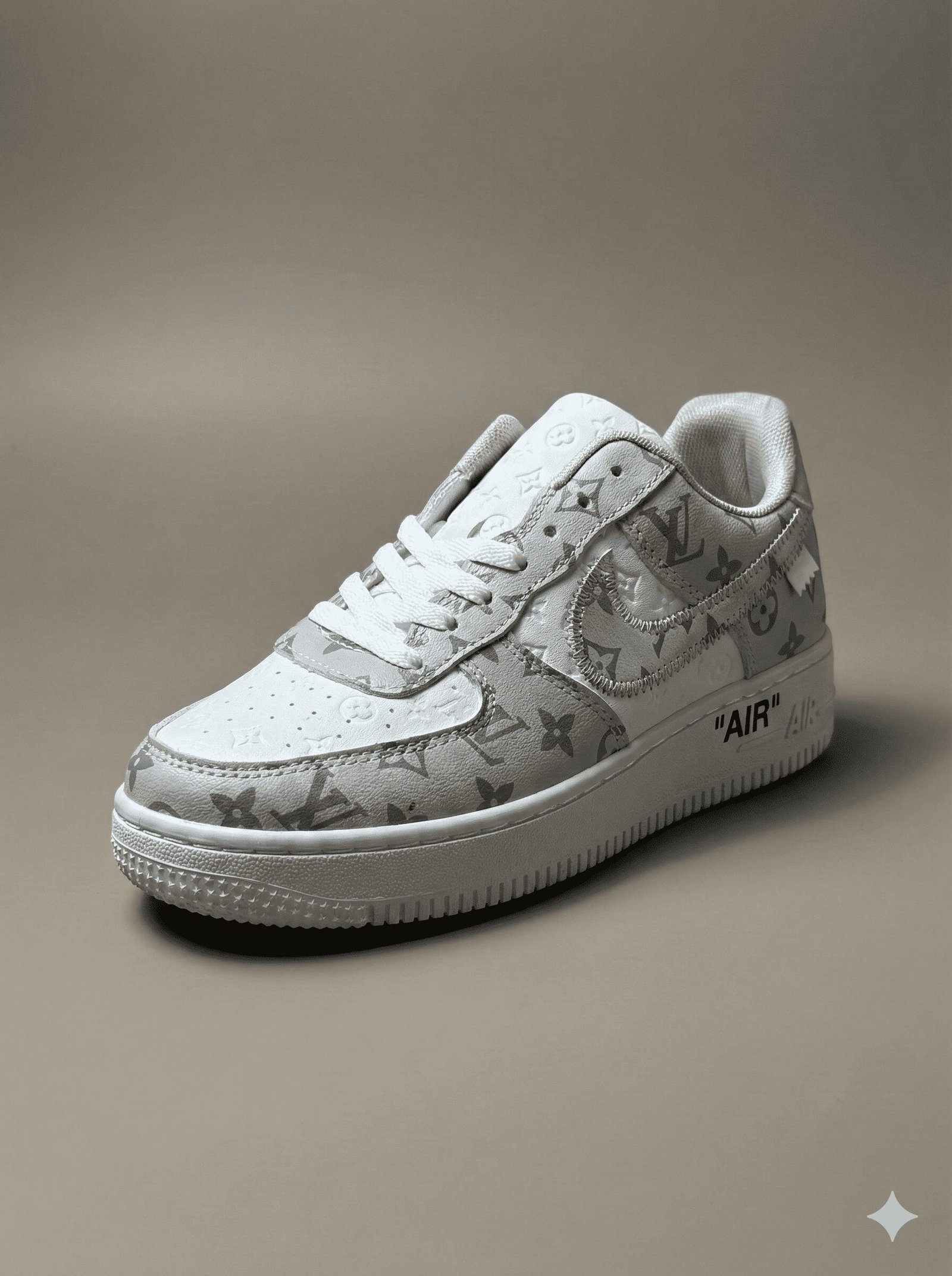 grey and white sneakers