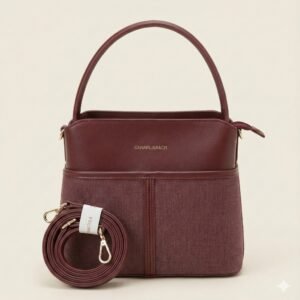 the two tone textured satchel – deep burgundy