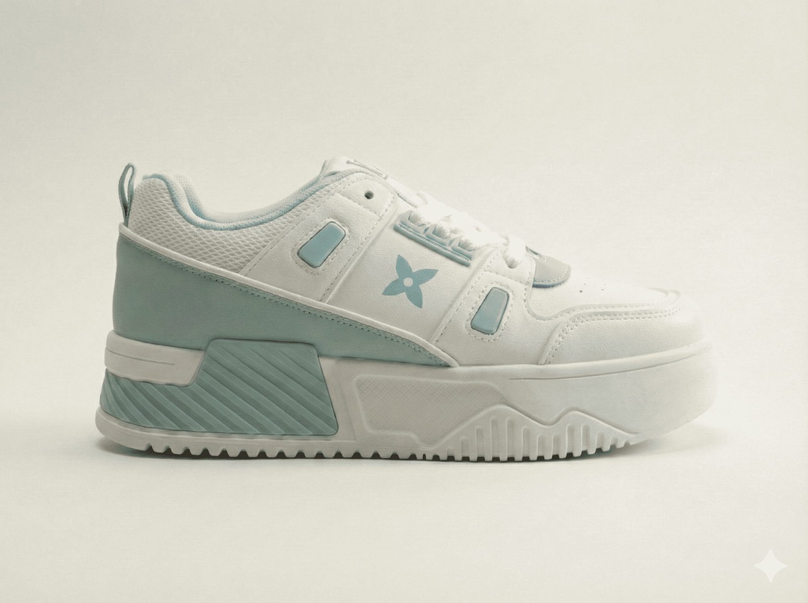 sky blue block platform sneakers