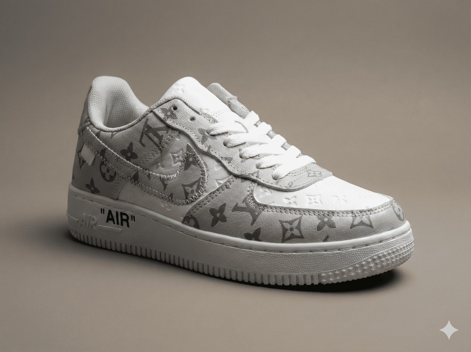 grey and white sneakers