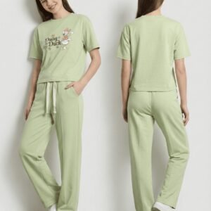women's relaxed fit "daisy" tee & trouser duo