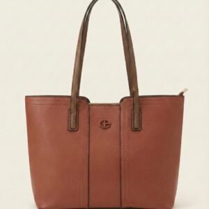 the essential two tone tote – terracotta