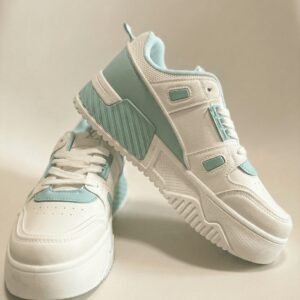 sky blue block platform sneakers