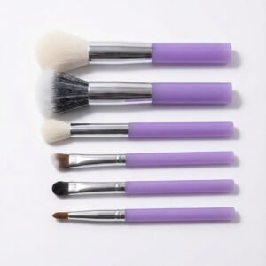 the "lavender luxe" 6 piece travel makeup brush set with convertible standing case