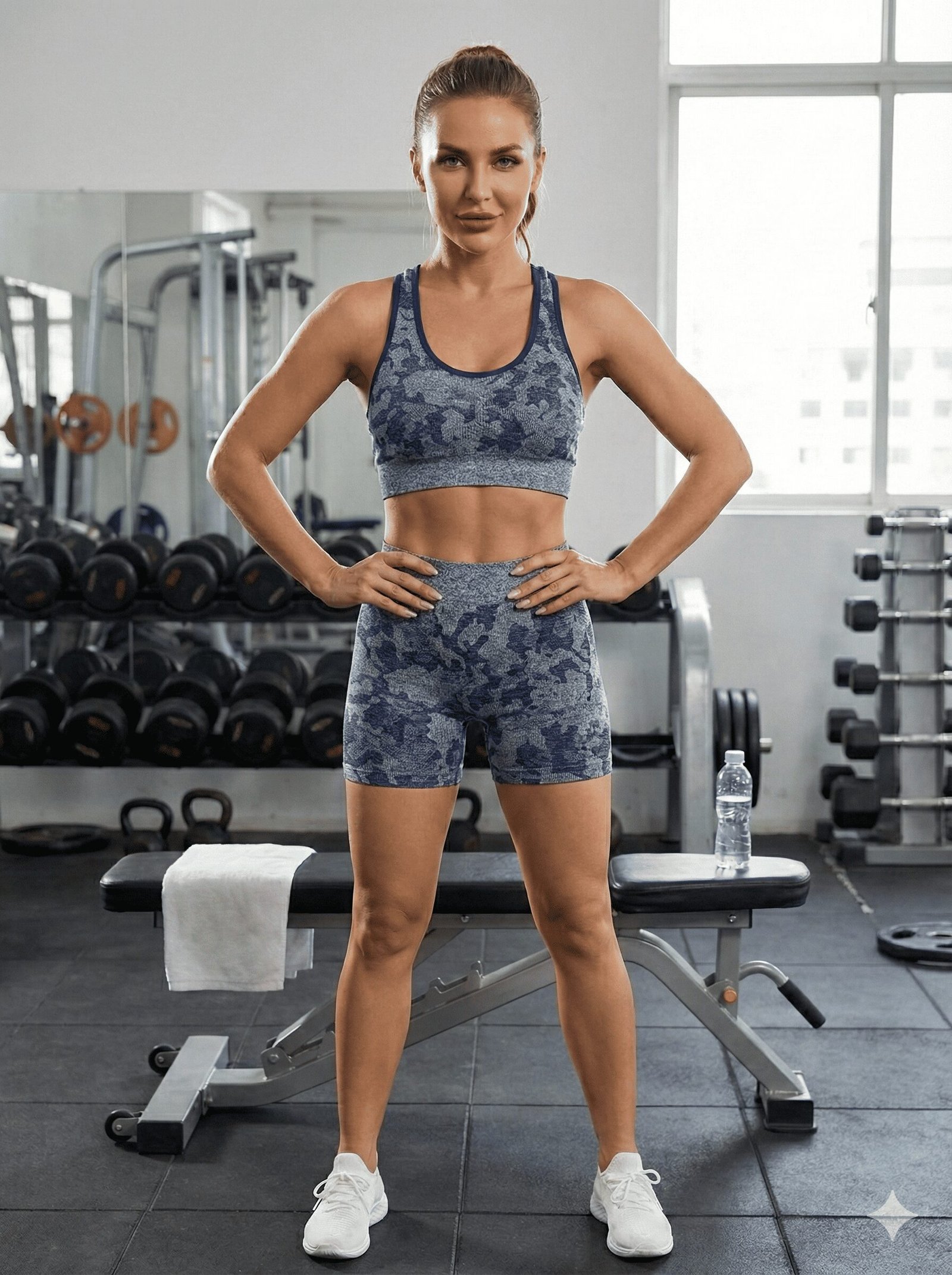 grey camo seamless activewear set