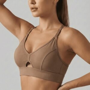 mocha keyhole adjustable sports bra