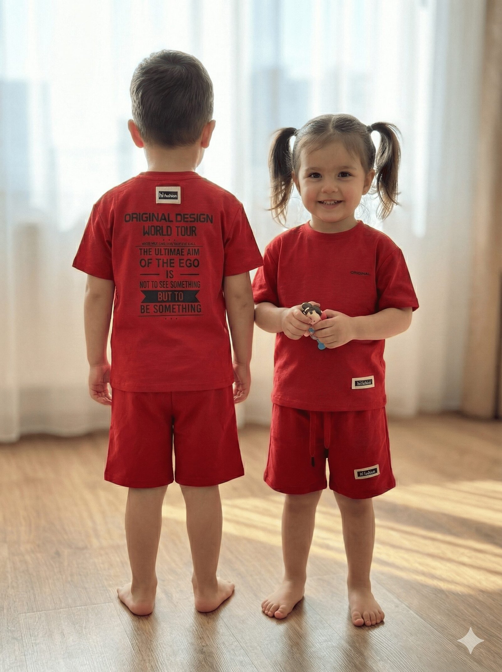 "hi fashion" bold red streetwear duo