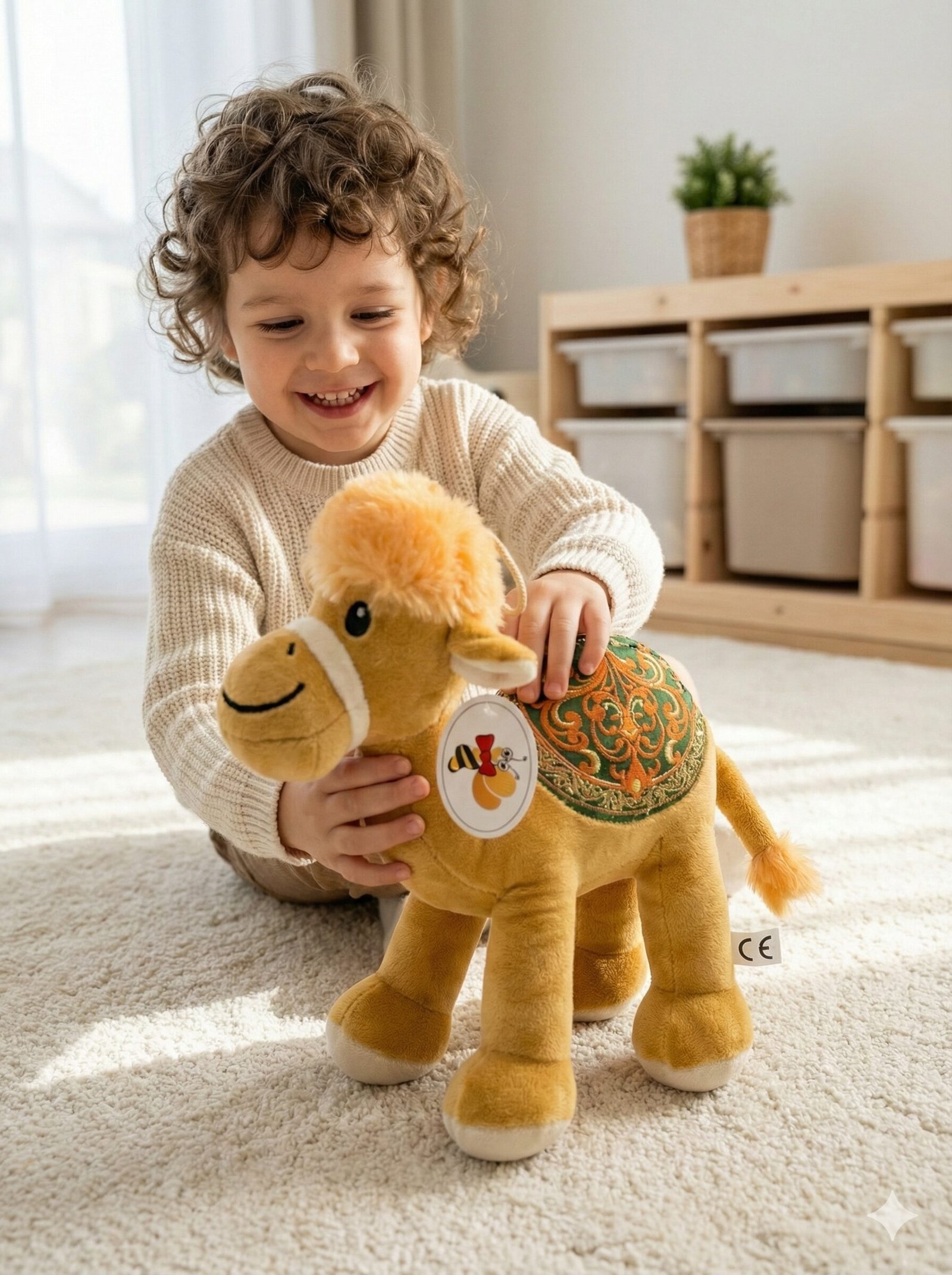 "honey" dubai edition – golden plush camel with ornate saddle