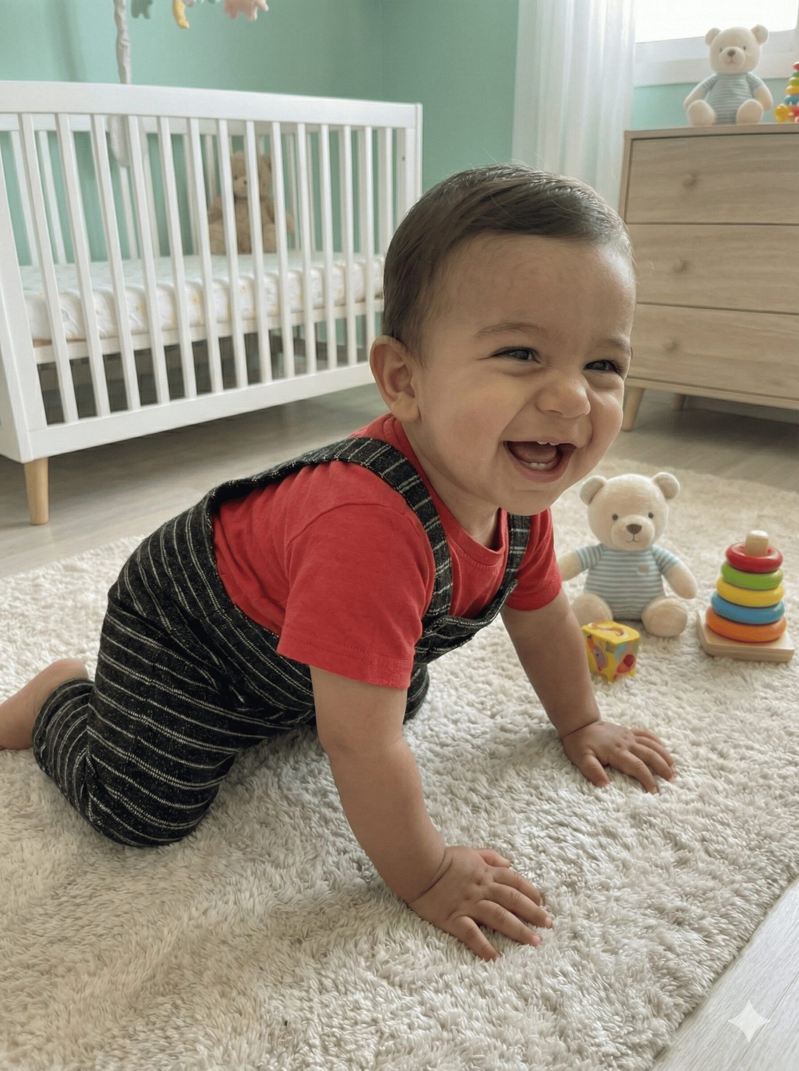 spice kids baby black striped bear dungarees & red tee set