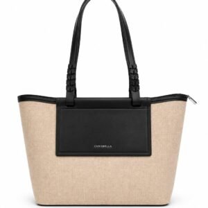 CHRISBELLA Luxe Woven Canvas Tote with Matching Pouch