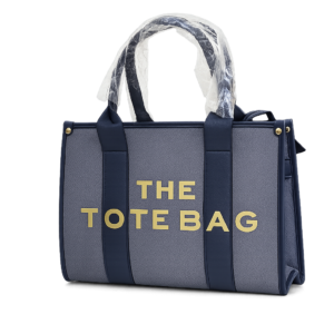 Classic Denim Statement Tote with Crossbody Strap